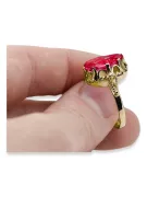 Vintage Stil Ring Rubinrot 14 Karat Gelbgold vrc134y